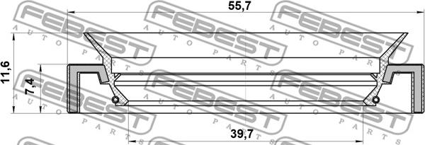 Febest 95HAY-41550712X - Tömítőgyűrű, osztómű www.parts5.com