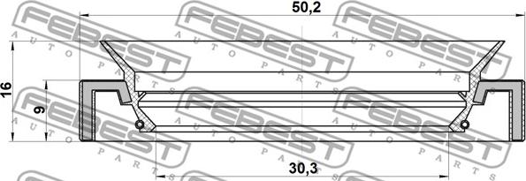 Febest 95HAY-32500916L - Simering, ax cardanic www.parts5.com