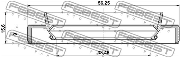 Febest 95HBY-40560916R - Simering, ax cardanic www.parts5.com