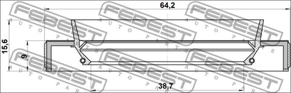 Febest 95HBY-40640916R - Seal, drive shaft parts5.com