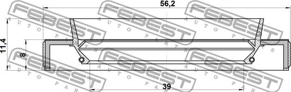 Febest 95HBY-41560811L - Семеринг, задвижващ вал www.parts5.com