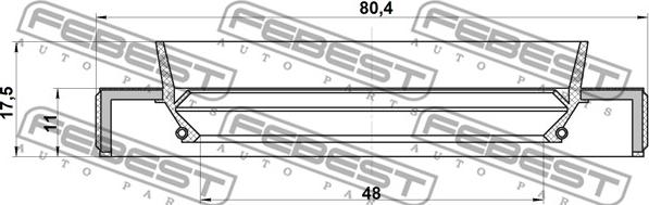 Febest 95HBY-50801117L - Seal, drive shaft www.parts5.com