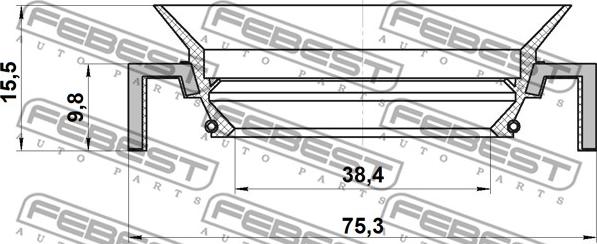 Febest 95HCY-40751016C - Уплотнительное кольцо вала, приводной вал www.parts5.com