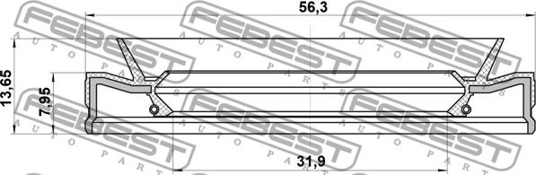 Febest 95HEY-33560814C - Tömítőgyűrű, automatikus váltó www.parts5.com