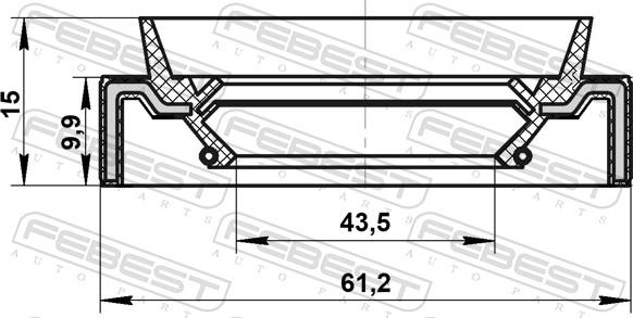 Febest 95JAS-45611015L - Shaft Seal, transfer case www.parts5.com