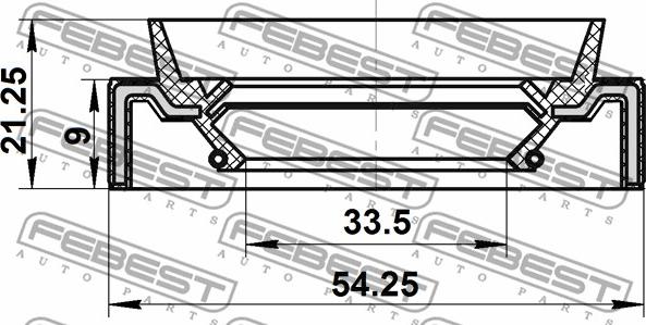 Febest 95JAS-32540921R - Retén, árbol de transmisión www.parts5.com