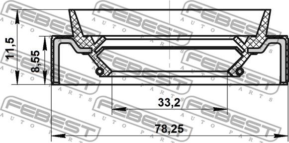 Febest 95JBS-35780912X - Pierścień uszczelniający, wał napędowy www.parts5.com