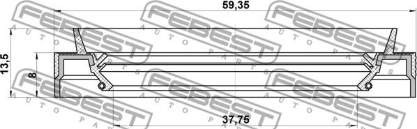 Febest 95JES-39590913X - Wellendichtring, Antriebswelle www.parts5.com