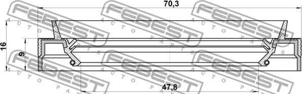 Febest 95JEZ-50700916L - Retén, árbol de transmisión www.parts5.com