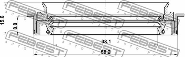 Febest 95JFZ-40581016C - Shaft Seal, automatic transmission www.parts5.com