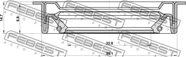 Febest 95LDW-35550915U - Bague d'étanchéité, arbre de transmission www.parts5.com