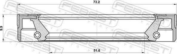 Febest 95LEY-53731010UM - Στεγανοπ. δακτύλιος, πλήμνη www.parts5.com