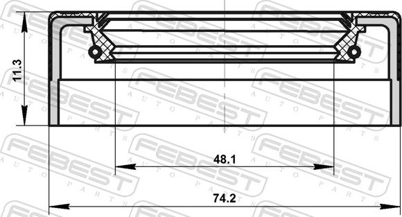 Febest 95NDS-50741112C - Shaft Seal, manual transmission main shaft www.parts5.com