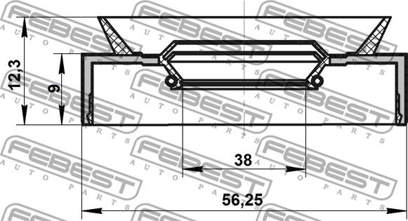 Febest 95PAY-40560912C - Yağ keçesi, tahrik mili www.parts5.com