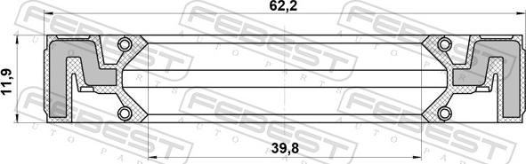 Febest 95QAS-41621212X - Shaft Seal, transfer case www.parts5.com