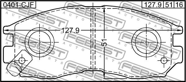 Febest 0401-CJF - Set placute frana,frana disc www.parts5.com