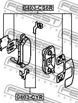 Febest 0403-CYR - Accessory Kit for disc brake Pads www.parts5.com