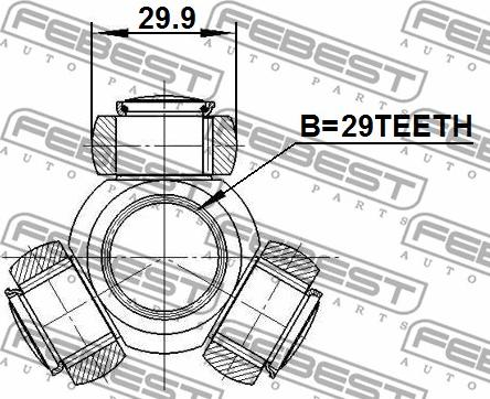 Febest 0416-DA - Tripod Hub, drive shaft www.parts5.com