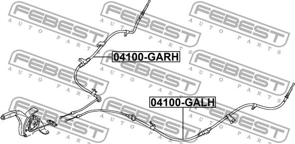 Febest 04100-GARH - Cable de accionamiento, freno de estacionamiento www.parts5.com