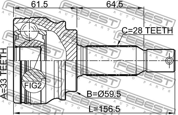 Febest 0410-GA - Zestaw przegubu, wał napędowy www.parts5.com