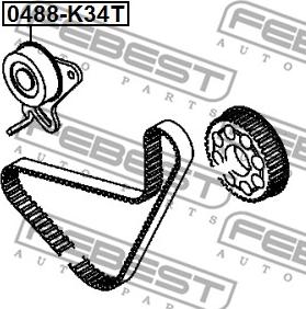 Febest 0488-K34T - Deflection / Guide Pulley, timing belt www.parts5.com