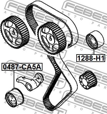 Febest 0487-CA5A - Tensioner Pulley, timing belt www.parts5.com