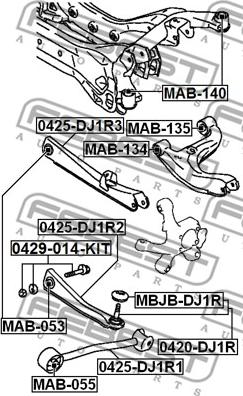 Febest 0429-014-KIT - Vijak za korigovanje nagiba www.parts5.com