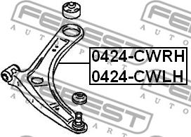 Febest 0424-CWRH - Lengőkar, kerékfelfüggesztés www.parts5.com