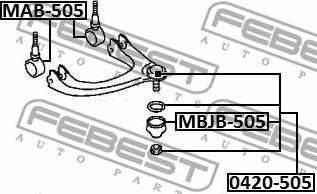 Febest 0420-505 - Rótula de suspensión / carga www.parts5.com