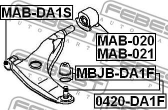 Febest MBJB-DA1F - Chit reparatie, articulatie sarcina / ghidare www.parts5.com