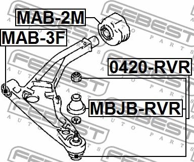 Febest 0420-RVR - Podpora / Kloub www.parts5.com