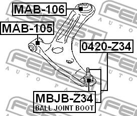 Febest MAB-105 - Uložení, řídicí mechanismus www.parts5.com