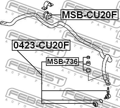 Febest 0423-CU20F - Rod / Strut, stabiliser www.parts5.com