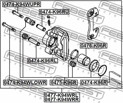 Febest 0475-K96R - Repair Kit, brake caliper parts5.com