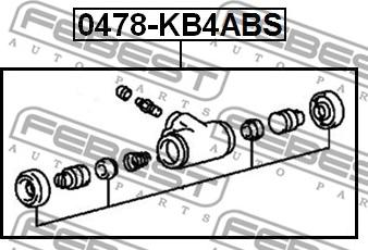 Febest 0478-KB4ABS - Wheel Brake Cylinder www.parts5.com