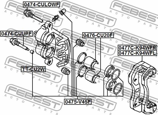 Febest 0477C-K94WFR - Brake Caliper Bracket Set parts5.com