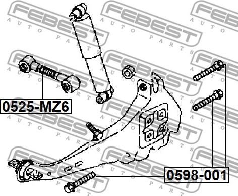 Febest 0598-001 - Fastening Bolts, control arm www.parts5.com