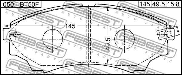 Febest 0501-BT50F - Brake Pad Set, disc brake www.parts5.com