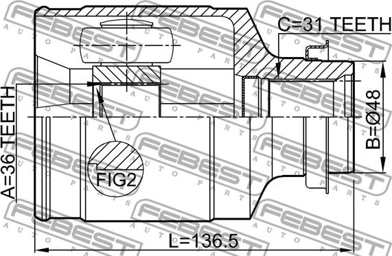 Febest 0511-CX7RH - Joint Kit, drive shaft www.parts5.com