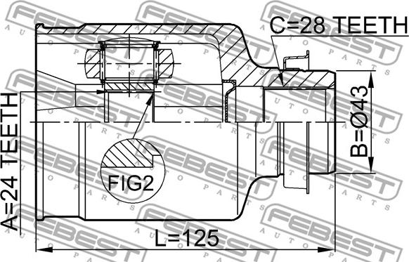 Febest 0511-MZ5ATRH - Juego de articulación, árbol de transmisión www.parts5.com