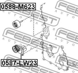 Febest 0588-M623 - Deflection / Guide Pulley, v-ribbed belt www.parts5.com