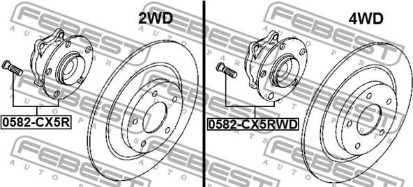 Febest 0582-CX5RWD - Wheel Hub www.parts5.com