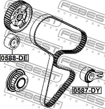 Febest 0588-DE - Направляющий ролик, зубчатый ремень www.parts5.com