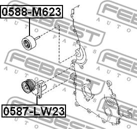 Febest 0587-LW23 - Belt Tensioner, v-ribbed belt www.parts5.com