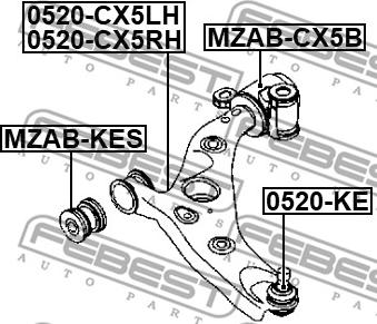 Febest MZAB-CX5B - Bush of Control / Trailing Arm www.parts5.com