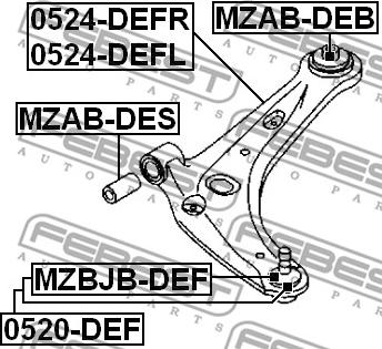 Febest 0524-DEFL - Track Control Arm www.parts5.com