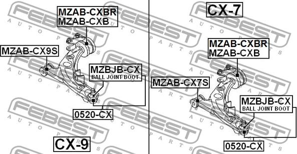 Febest MZBJB-CX - Repair Kit, ball joint www.parts5.com