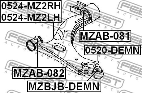 Febest 0520-DEMN - Rótula de suspensión / carga www.parts5.com