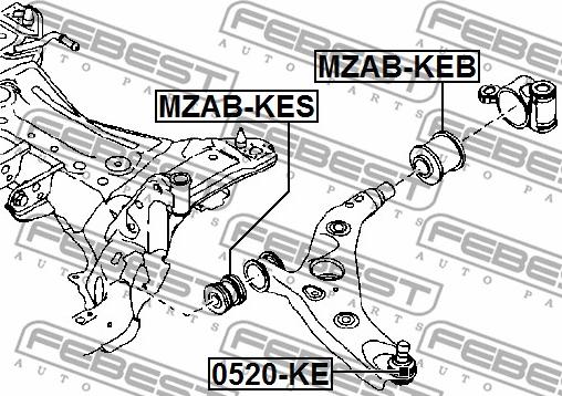 Febest 0520-KE - Articulatie sarcina / ghidare www.parts5.com