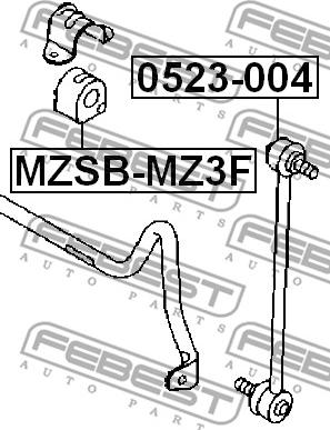 Febest 0523-004 - Šipka / potporanj, stabilizator www.parts5.com